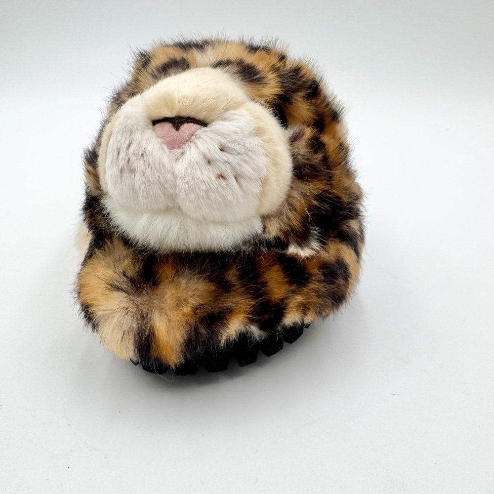 Dolce and Gabbana Brown Leopard Print Faux Fur Plush Flat Slides - 36 - Picture 2 of 9